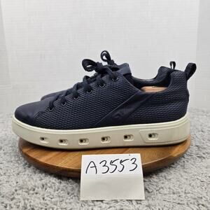 Ecco Mens 45 Street 720 GTX Gore-Tex Navy Leather Casual Lifestyle Daily Sneaker